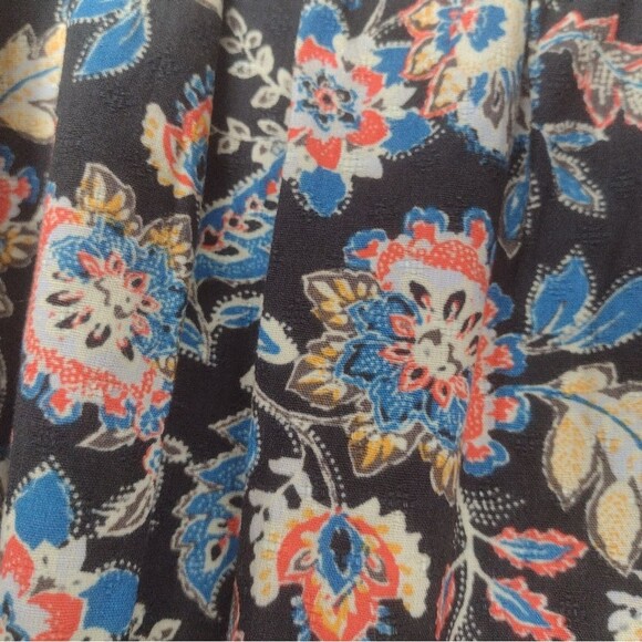 Evereve Roan and Ryan Floral Blouse Top Short Sleeve Cotton Size XS Cap Sleeve - Picture 7 of 12